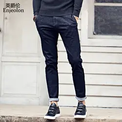 Enjeolon бренд Джинсы высокого качества штаны мужские Длинные Полный прямые повседневные брюки джинсы для мужчин повседневная хлопковая jeasn