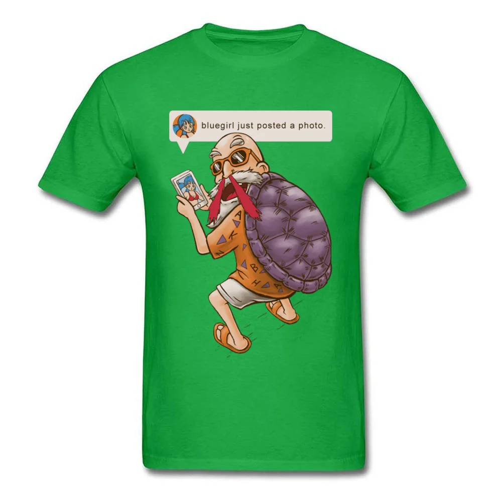 

Dragon Ball Tshirt For Man Muten Roshi Discovers Instagram T Shirts Newest Hip Hop Summer Cotton Top T-shirts Mens Green Tees