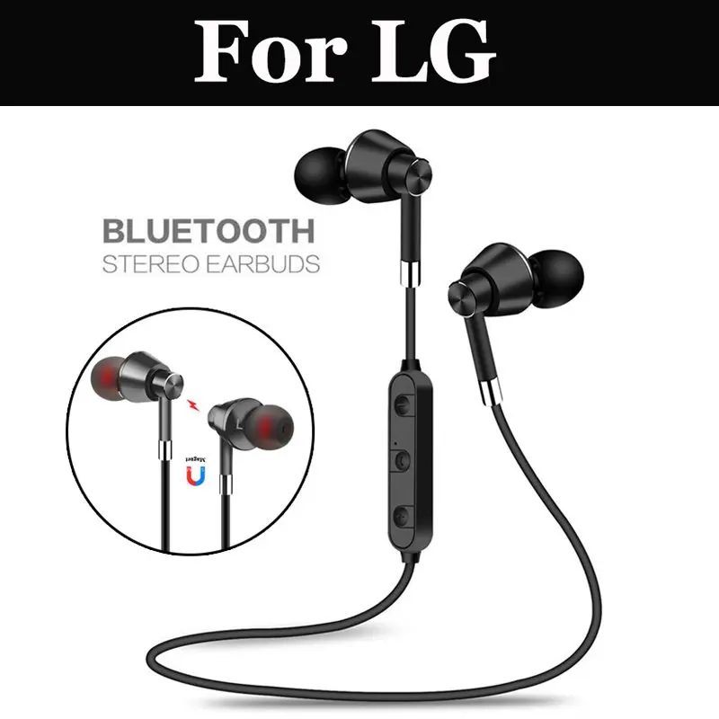 Bluetooth наушники спортивные беспроводные с микрофоном для LG V20 V30 V30S ThinQ V34 X cam Power 2