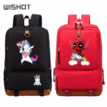 WISHOT Единорог Dab Дэдпул для верховой езды Единорог Рюкзак Школьный Повседневный подростковый мужской wo мужские школьные дорожные сумки на плечо для ноутбука