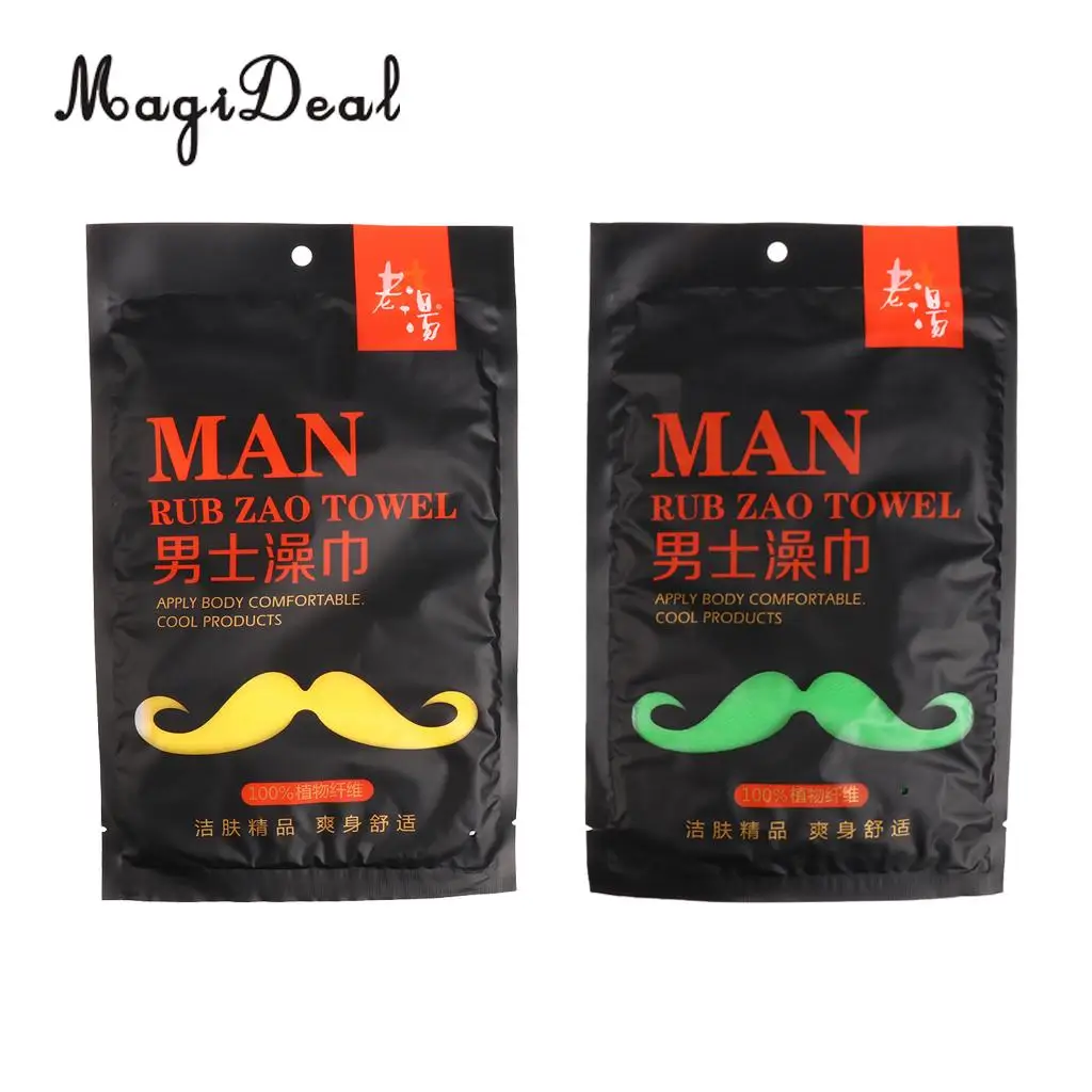 2 Pieces Men Bath Washcloths Skin Care Exfoliator Glove Shower Body Wash Scrubber Clean Brush Mitt