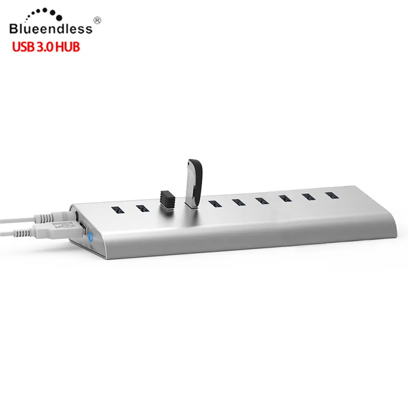 

Blueendless Multifunctional HUBExtension USB hubs 7*USB3.0 +2*1V 1A charger port+ 1*QC2.0 for Card reader/microphone EU US