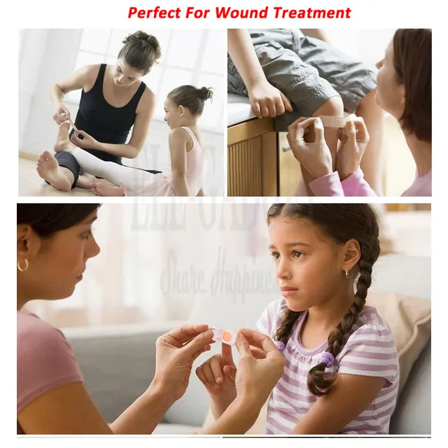 100Pcs/Pack Non-woven Wound Adhesive Plaster Medical Anti-Bacteria Band Aid Bandages Sticker Home Travel First Aid Kit Supplies 6