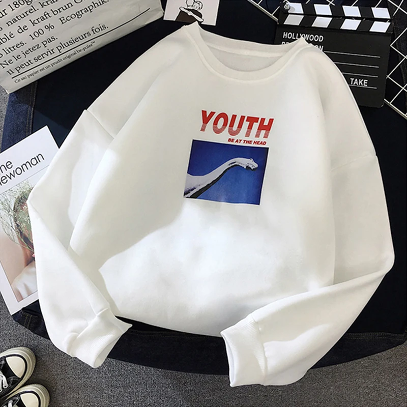

ZSIIBO New pattern color block letter printed pullover hooded 2019winte simple women's sweatshirt streetwear top clothes hoodie