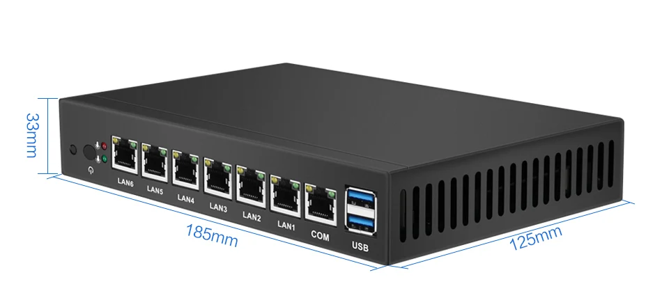 Intel Celeron 1007U мини-ПК 6*1000 Мбит/с Intel Gigabit Ethernet порты pfSense брандмауэр устройство мягкий маршрутизатор ПК RJ45 VGA 2* USB3.0