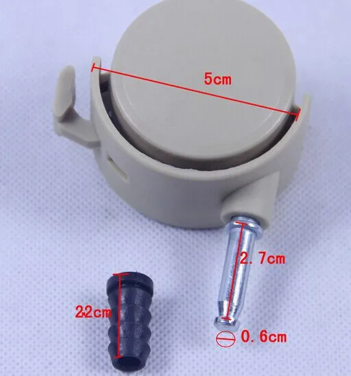 Прочные резиновые колеса для детской кроватки, аксессуары для кроватей, поворотное кресло, колесико для кроватки, 2 дюйма, вставляемая удочка, универсальное полиуретановое колесо