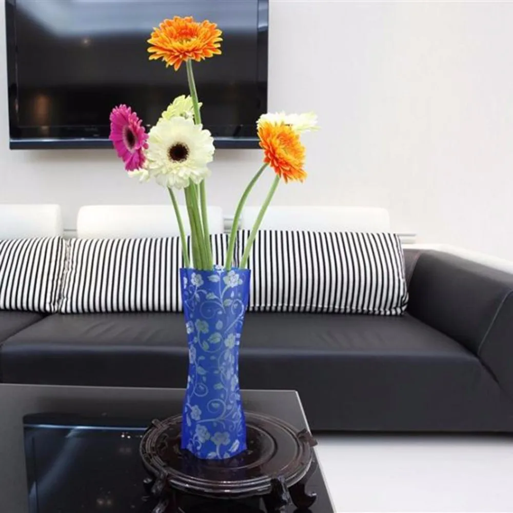 2 шт. небьющаяся ваза цветок домашний декор случайный цвет узор Лидер продаж Складная многоразовая пластиковая