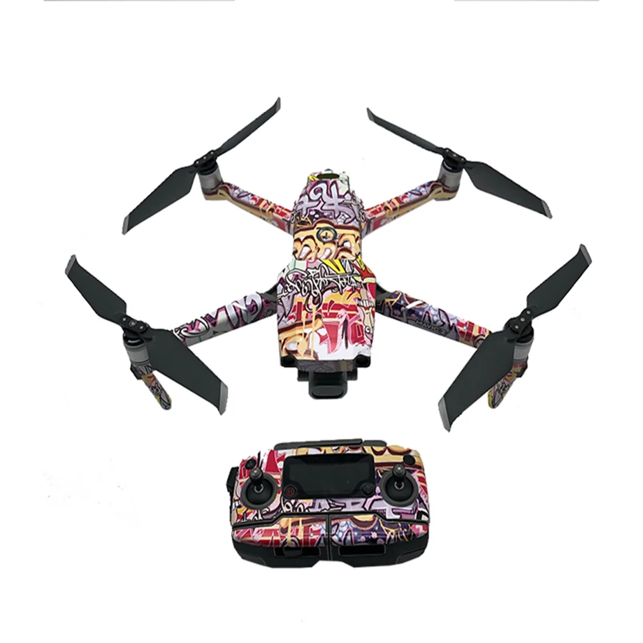 Graffiti Decal Skins Kit for DJI Mavic 2 Pro Mavic 2 Zoom Remote Control Body Arm and 3 Batteries Full Set Stickers-2