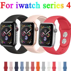 Силиконовые ремешок для спортивных часов для correa Apple watch 4 группа 44 мм/42 мм/40 мм/38 iwatch серии 3 2 1 резиновый браслет ремешок ремень