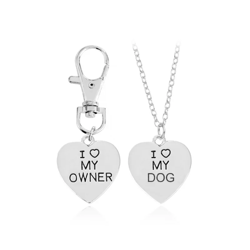 2 шт./компл. я люблю мою собаку руководство Цепочки и ожерелья брелок для ключей, ювелирное изделие в виде сердца "Лучшие друзья" подвески для друзей Chram