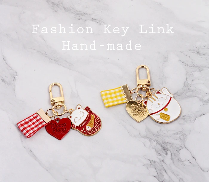 

Cartoon Unicorn Maneki Neko Lucky Cat Fat Fortune Cat Keychain Women Key Chain Metal Ring Car Bag Pendent Christmas Gift D231