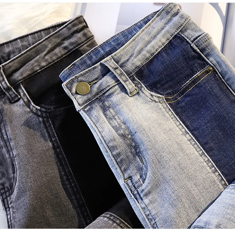 Summer Plus Size Ripped Skinny Mid Waist Black Contrast Color Stretch Ankle Length Mom Jeans 3XL 4XL Women Capris Pencil Pants Summer Plus Size Ripped Skinny Mid Waist Black Contrast Color Stretch Ankle Length Mom Jeans 3XL 4XL Women Capris Pencil Pants
