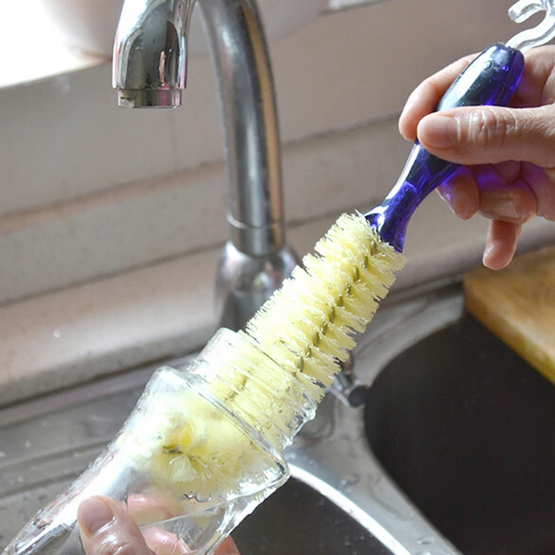 

24cm Plastic Handle Flexible Bottle Cleaning Brush Kitchen Thermos Teapot Cleaner Tool