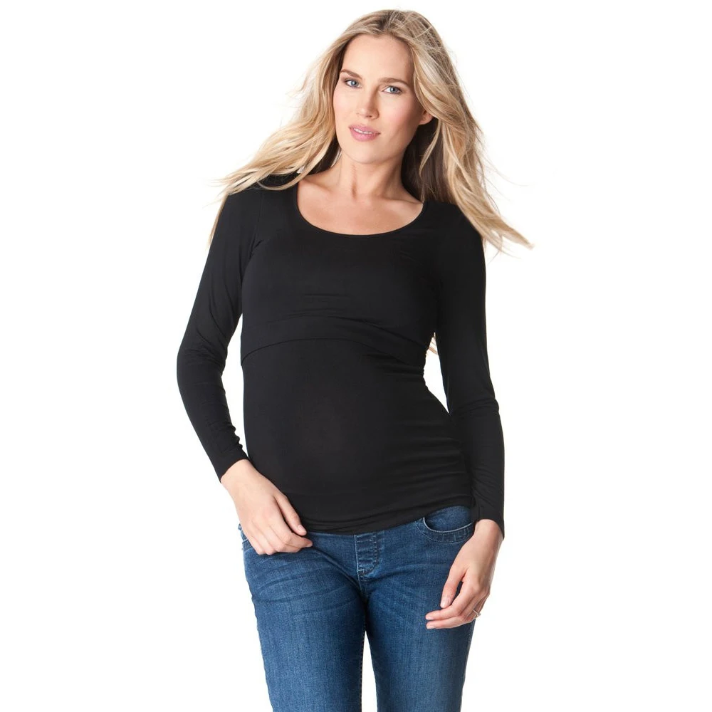 Long Sleeve Spring Autumn Maternity Bottoming Shirt Nursing Maternity