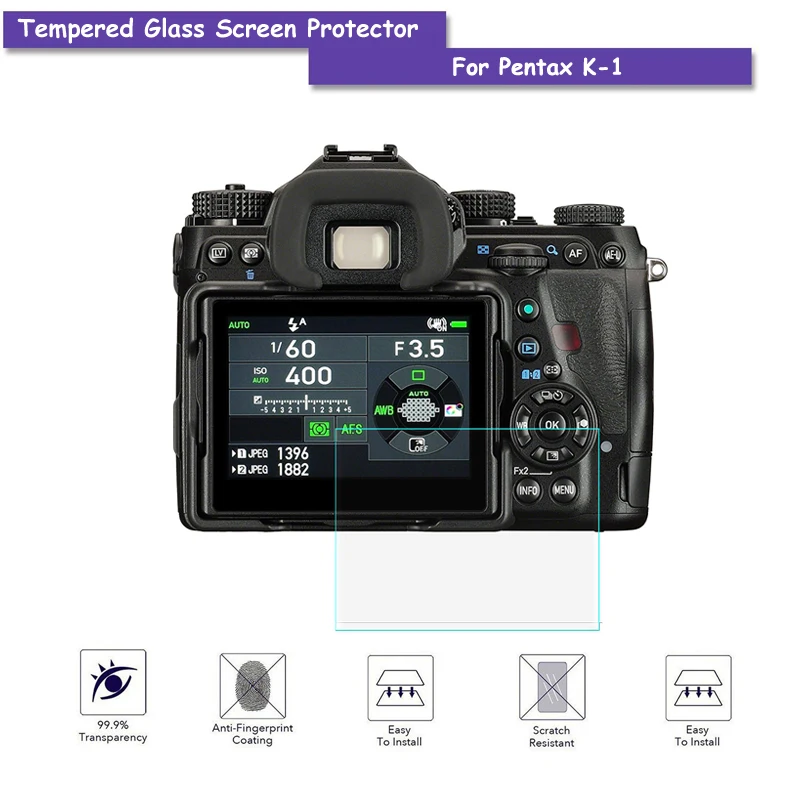 9H Hardness Premium Tempered Real Camera Glass LCD Screen Protector ...
