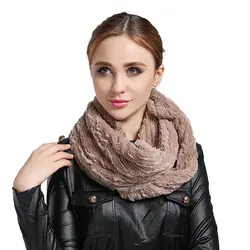 Новый Для женщин модные мягкие Термальность искусственная флис воротник зимние круг шеи шарф кабель