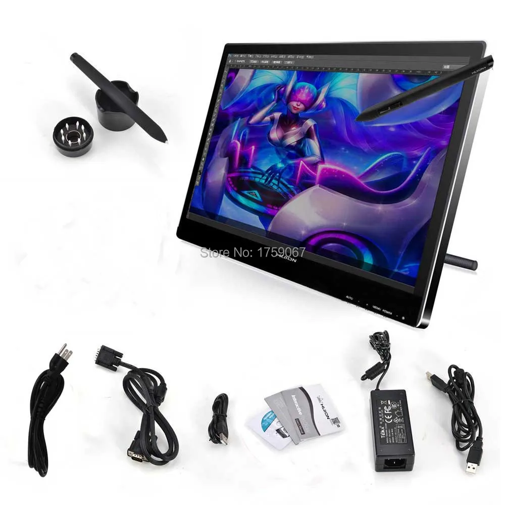 Huion GT 220 21.5 inch Touch Screen Drawing Monitor 1920x1080 HD IPS 80 freely adjustable stand