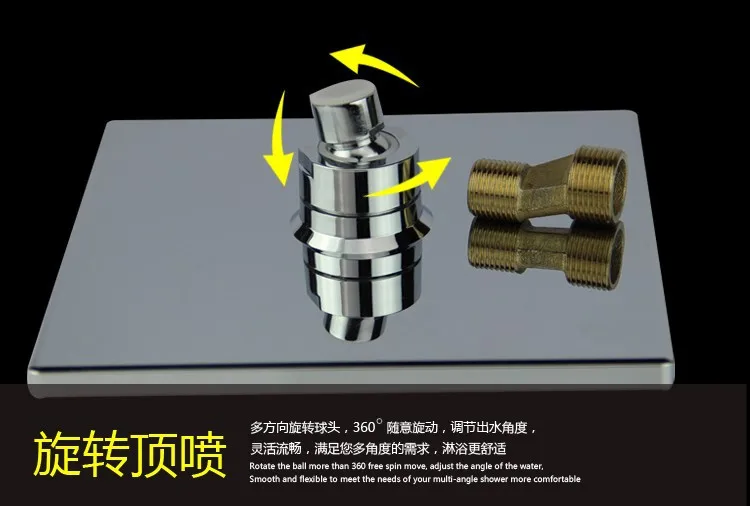 Смеситель для душа латунь хром настенное крепление термостатический Ванная комната ванной кран дождь Насадки для душа ручной площадь