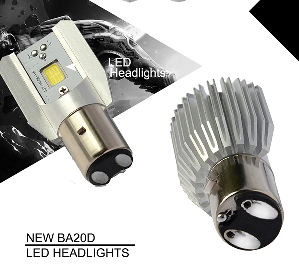 BA20D COB LED Light Bulb Motorcycle Motorbike Headlight Bulb Lamp H6 Cool White Light 800LM Plug  Play Scooter ATV (2)