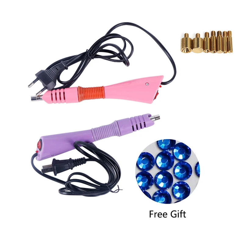 

Hot Drilling Rhinestones Applicator Tool Rig Hot Drilling Tool Point Pen Tool With 7 Tips On/off Switch Drill Pen Crystal Stud