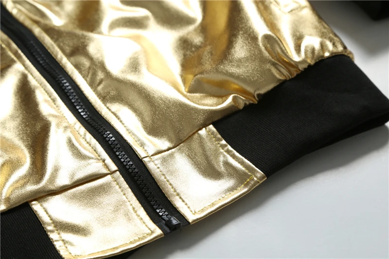 2018 New Arrival Men Bomber Jacket And Coats Hip Hop Nightclub Shinny Casual Jacket For Male Stage Singer Clothing Gold Sliver  (6)