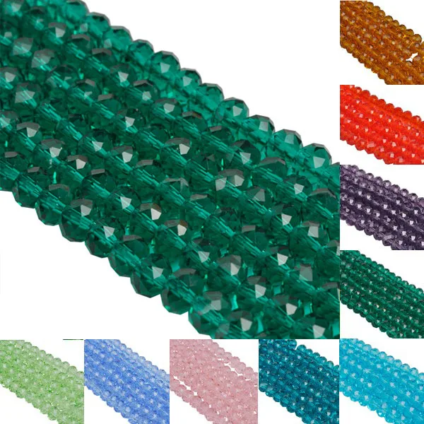 

LNRRABC 8mm Fashion Rondelle Faceted Crystal Glass Loose Spacer Beads for Jewelry Making Bicone Wholesale 50pcs/lot