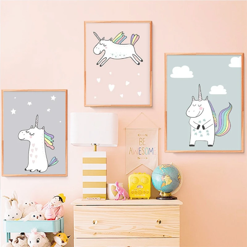 Unicorn Prints Canvas Art Painting Home Decoration