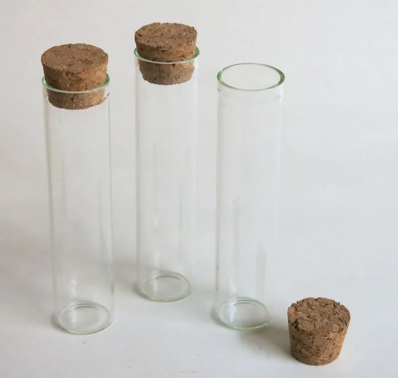 100 x 13ml Clear Glass Tube With Cork 13cc Corked Tube Bottles Cork Stoppered Vials Used in Gift