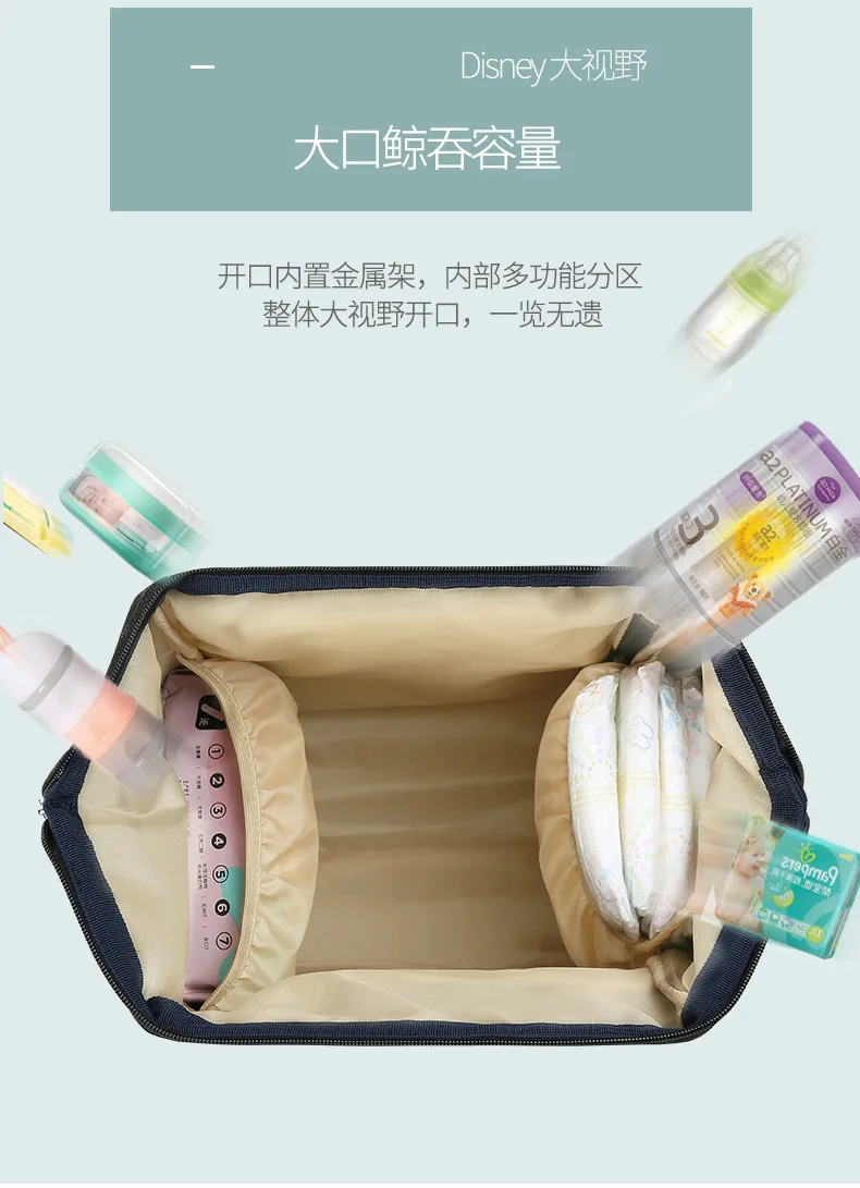 Disney мягкий подгузник сумки Водонепроницаемая бутылка изоляция рюкзак подгузник коляска сумка для новорожденных с usb-обогреватель DPB36