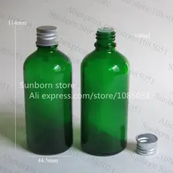 10 шт. 100cc зеленый бутылка с эфирным маслом, 100 мл зеленая стеклянная бутылка с винтовой крышкой, косметические бутылки