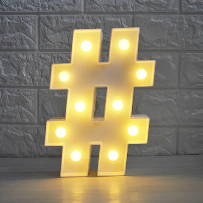 

New Arrival # @ Symbol LED 3D Night Light Arrow Atmosphere Nightlight Marquee Desk Table Lamp Letter For Kids Gift Decoration