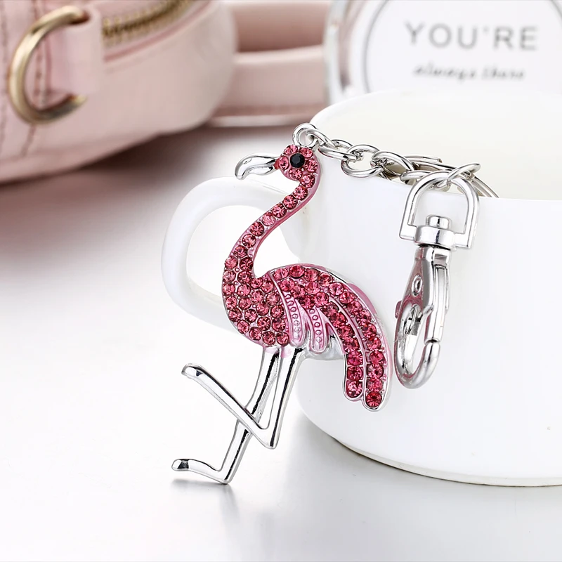 

GYWYN2018 Popular Elements Newest Keychain Car Keychain Ms. Bags Pendants Women's Gifts Cute Flamingo Pendants