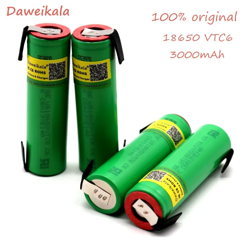 

New Original VTC 63.7 V 3000 MAH 18650 Li-ion Bateria 30A Descarga US18650 VTC6 Ferramentas e-cigarro baterias + DIY folhas de n