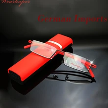 WEARKAPER Портативный TR90 очки Для мужчин/Для женщин Oculos de grau с плоскими стеклами и половинной рамкой кисть очки для чтения прочности