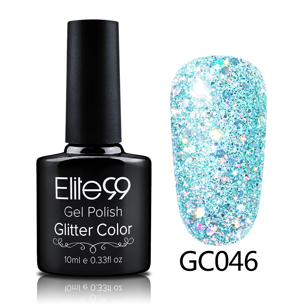 Elite99 10 мл Soak Off блёстки Блеск УФ гель лак Diamond для ногтей гель для ногтей с блестками красота направление Atr - Цвет: S-GC046
