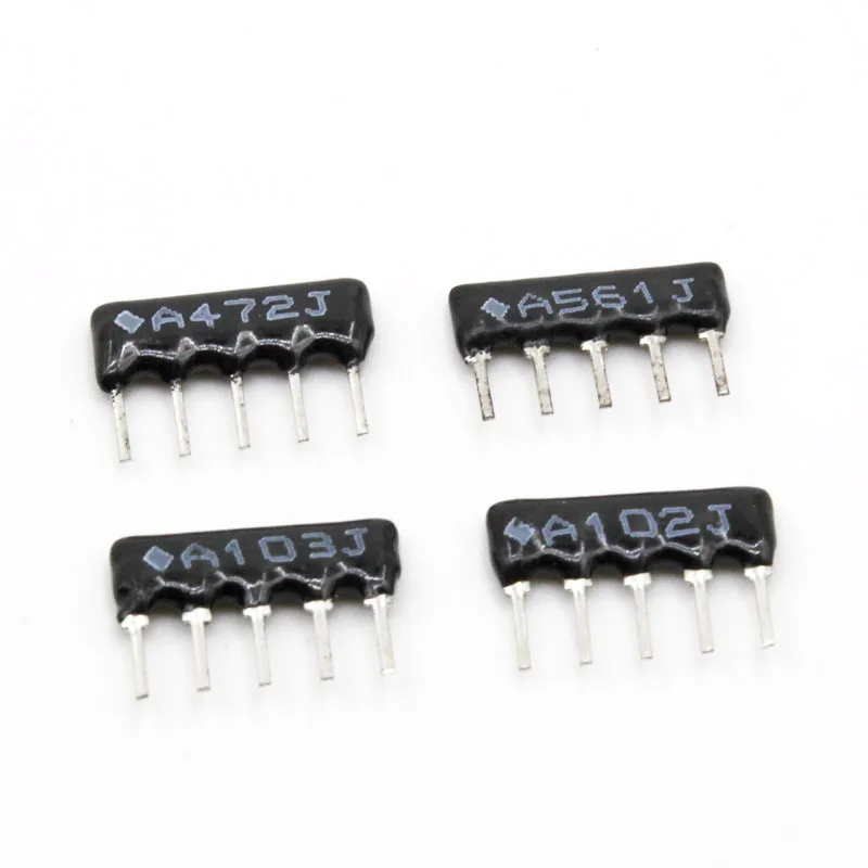 200pcs Array резисторы 1/8W 5% Φ сеть 5Pin 100R до 1M Ohm|array resistor|array ledarray cctv |