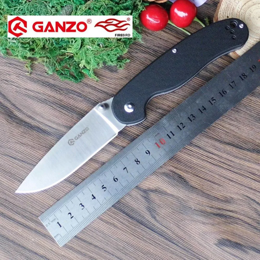Baratos 58 60HRC Ganzo de G727M 440C G10 o mango de madera plegable cuchillo de supervivencia Camping herramienta de caza de bolsillo cuchillo táctico edc al aire