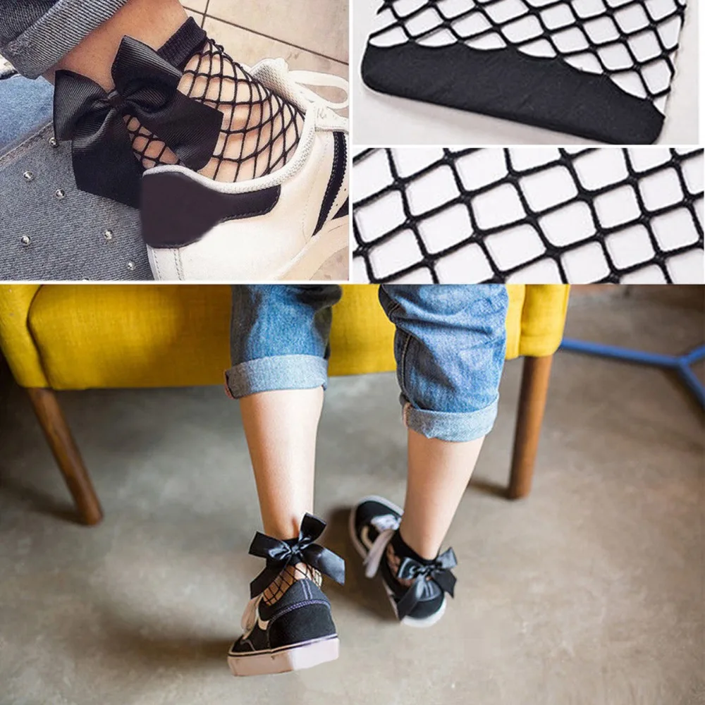 Bow Tie Cool Female Hollow Fishnet Socks Dress Sexy Bowknot Fishnets Socks Women Calcetines Bow Tie Cool Female Hollow Fishnet Socks Dress Sexy Bowknot Fishnets Socks Women Calcetines