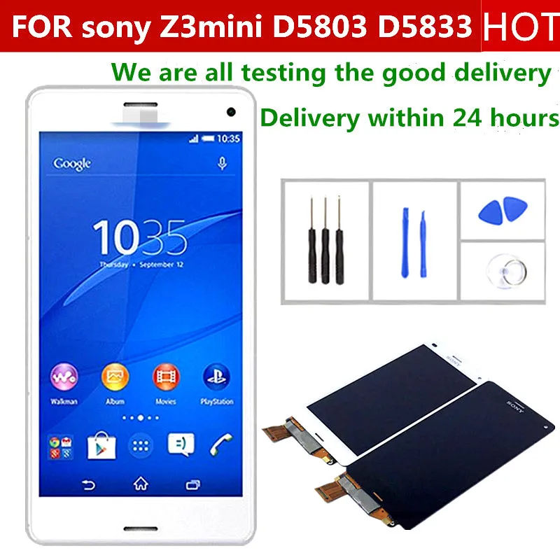 

ORIGINAL LCD For SONY Xperia Z3 Compact Display Touch Screen with Frame Z3 Mini D5803 D5833 For SONY Xperia Z3 Compact Display