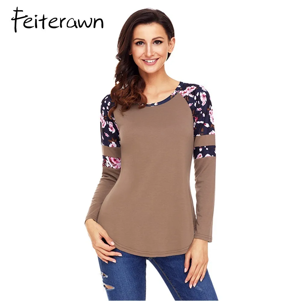 Feiterawn 2018 New Casual Women T Shirts Long Sleeve Round