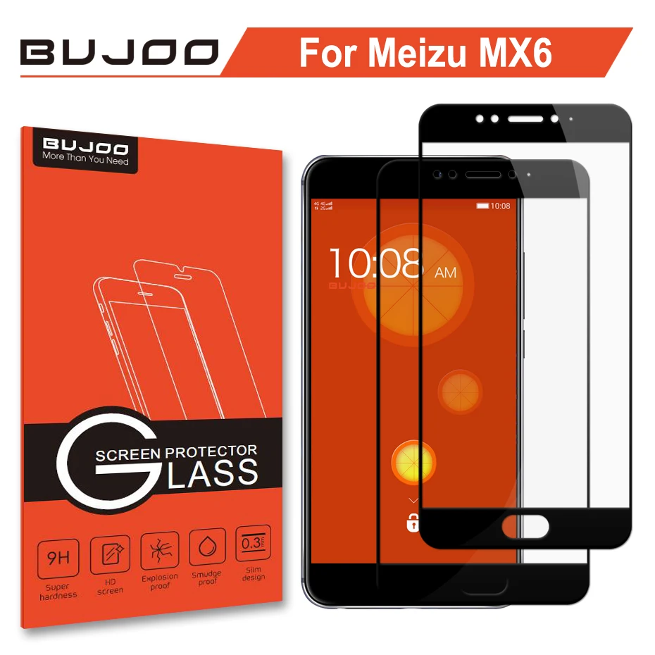 2 упаковки 100% оригинальное защитное закаленное стекло BUJOO для Meizu MX6 MX 6 Real 2.5D 9H 0 3 мм