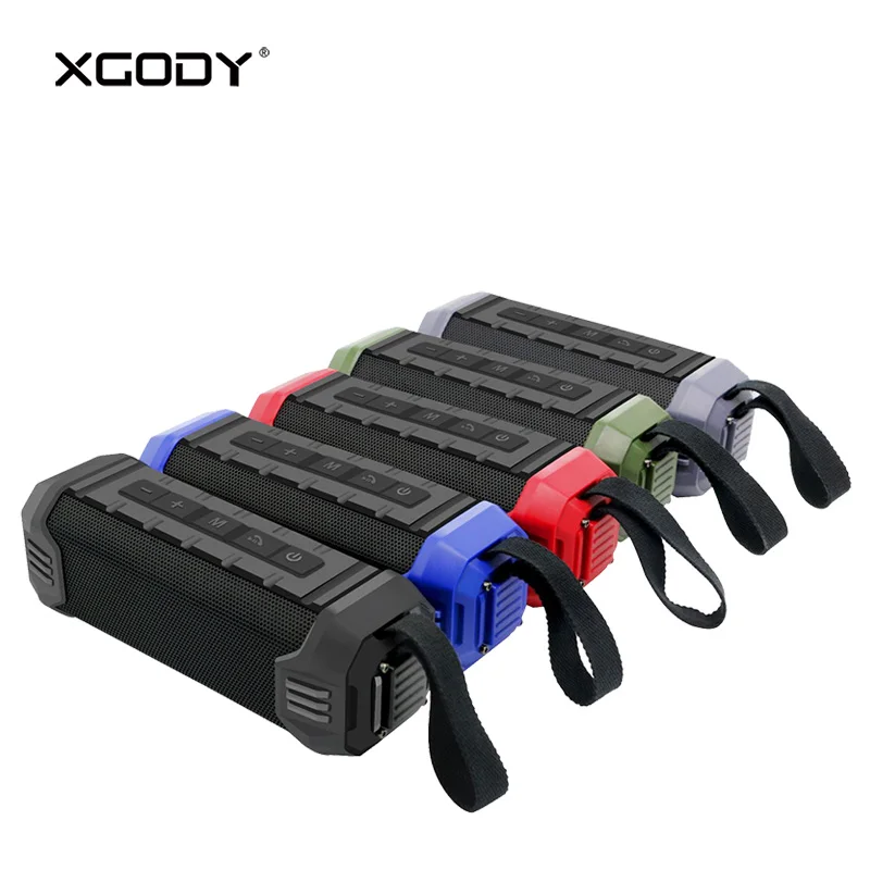 

Origional XGODY NR-1000 Waterproof Portable Speakers Bluetooth V4.2 FM Radio TF Card Player Column Soundbar Subwoofer for Phone