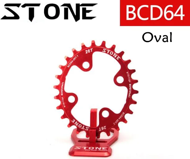 

Stone Oval 64BCD 22T/24T/26T/28T Narrow Wide MTB Cycling Chainring Bike Crown 7075 CNC fit for XT M780 M785