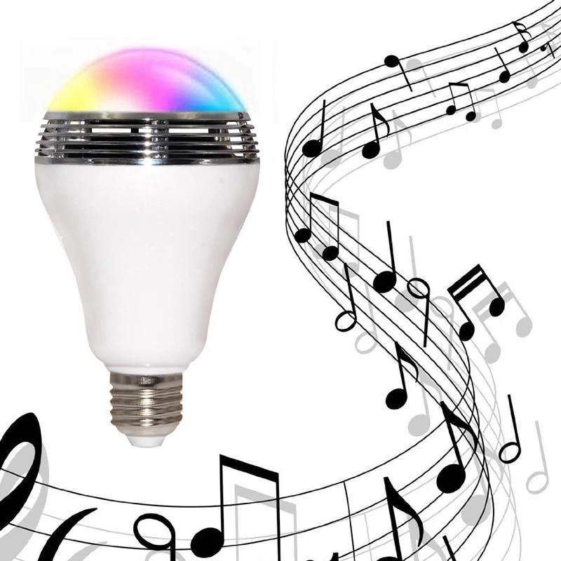 Мода Smart Bluetooth 4.0 E27 RGB Цвета Светодиодные Лампы Беспроводная Акустическая система