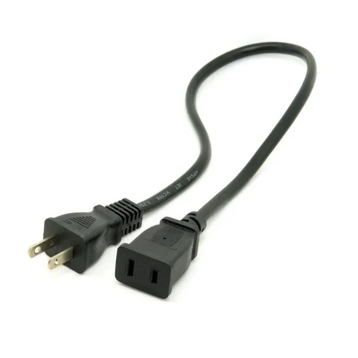 

Cablecc USA Outlet Saver Power Extension Cord Cable 2-prong 2 Outlets for nema 5-15P to nama 5-15R 50cm