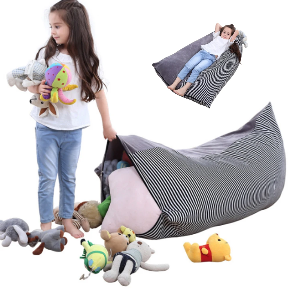 

Storage Bag Toy Storage Bag Stuffed Animal Storage Toys Bean Bag Chair Portable Canvas Children'S Clothing Toy Bags Organizer