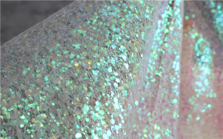 Креативный Золотой Русалка Mirage дизайн маленькие осколки лазерные блестки Сетка модный фон ткань