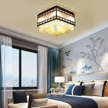 

Chinese style crystal retro ceiling lamps rectangle ceiling lamp living room bedroom model room lamp ZA628 ZL108
