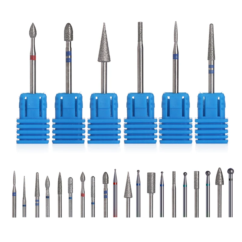 24 Types Diamond Nail Drill Set Milling Cutter Electric Bit For Pedicure Bits Accessories | Красота и здоровье