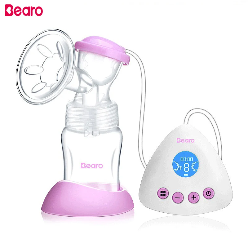 

Bearo Electric Breast Pumps LED Display USB Rechargeable Battery BPA Free Powerful Nipple Suction Breast Feeding With Box